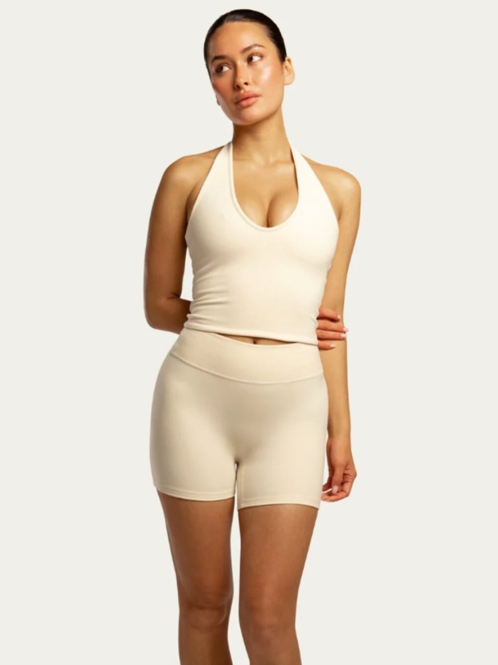 The Halter Tank + Essential Short - CREME